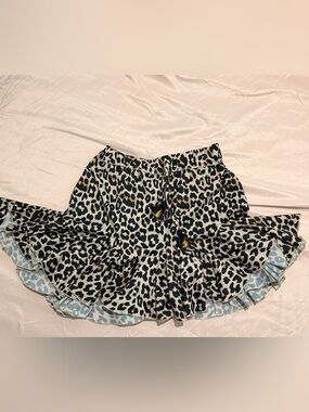 Leopard Print Mini Skirt with Ruffle Hem